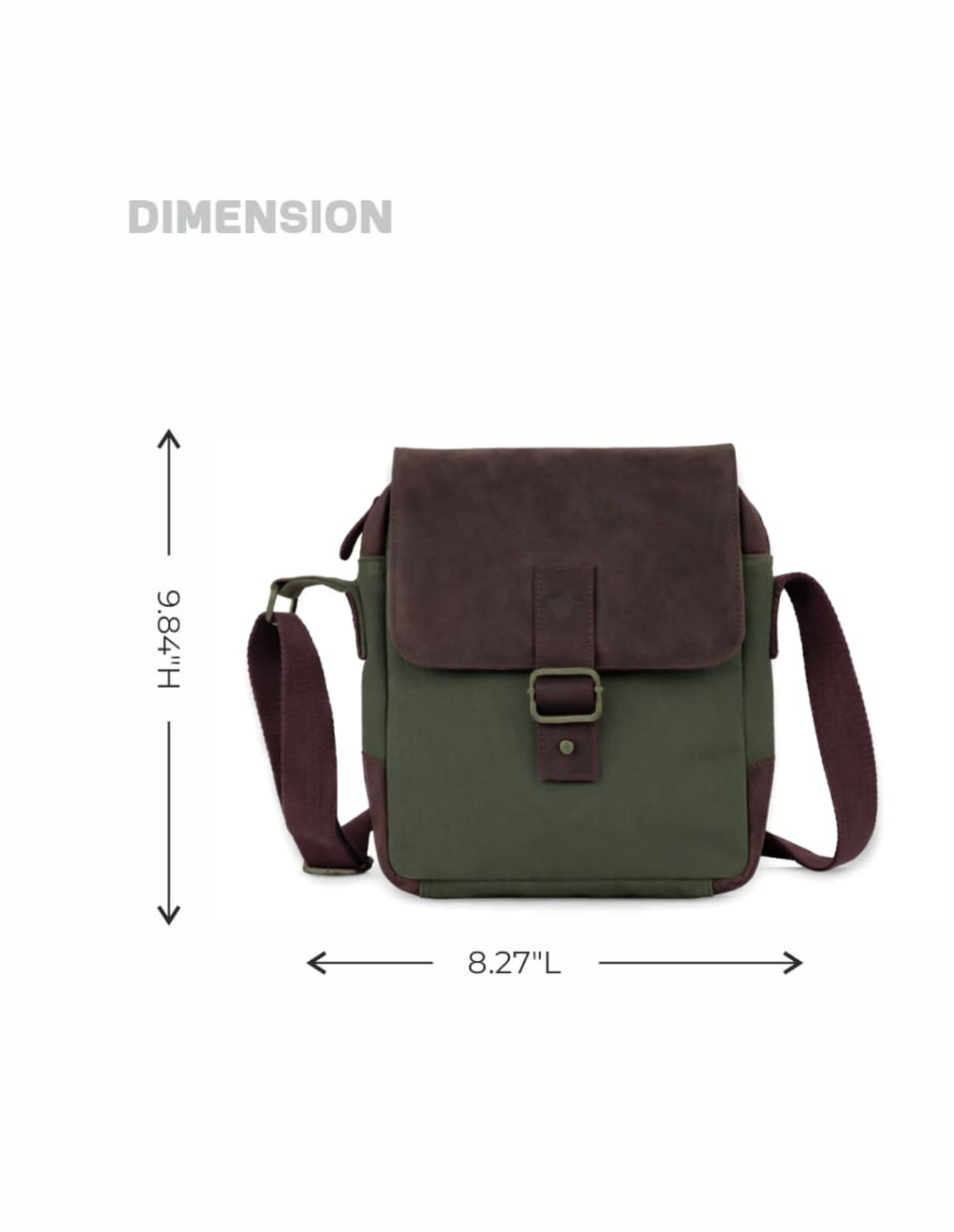 Canvas Messenger Bag Genuine Leather