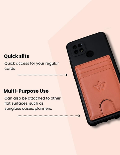 Unisex Leather Stick-on Card Holder