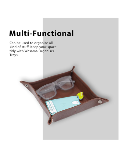 Genuine Leather Valet Tray Square