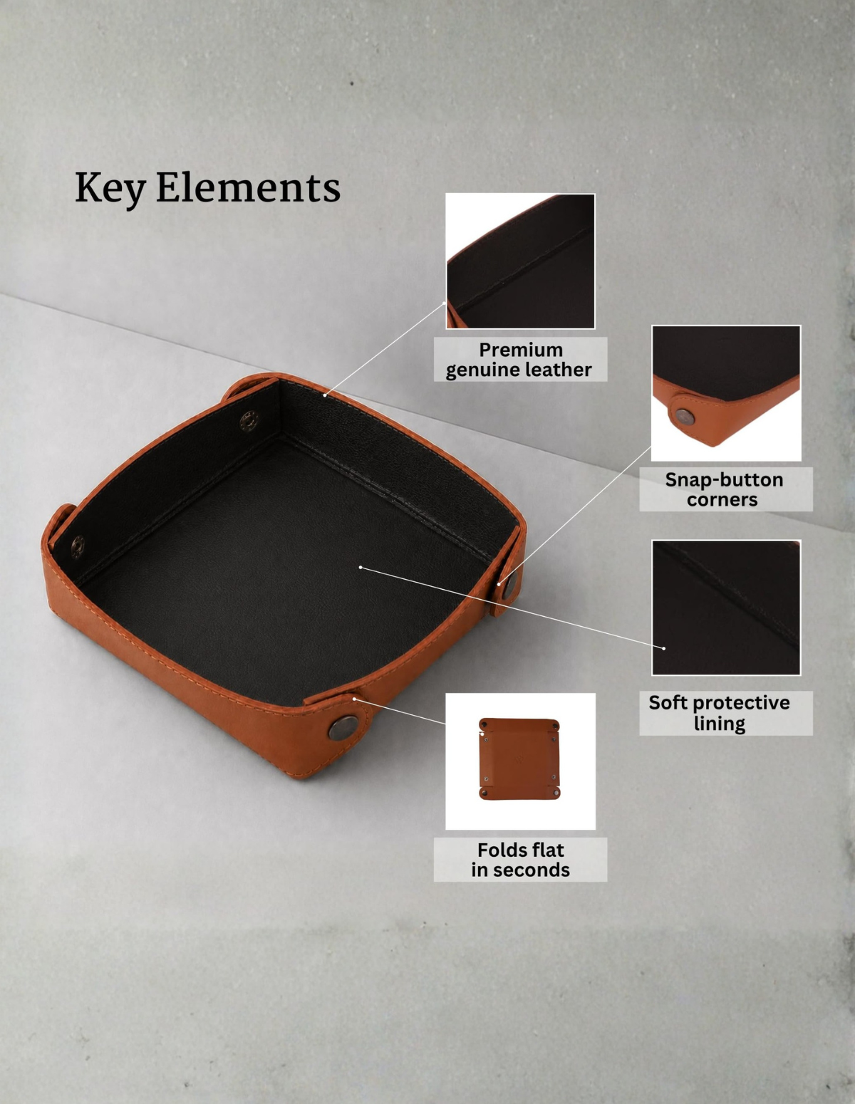 Leather Valet Tray Round