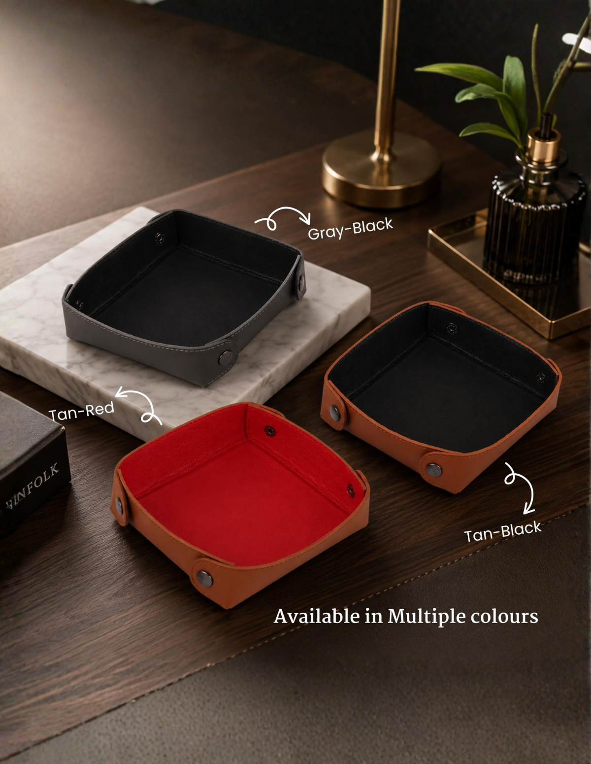 Leather Valet Tray Round