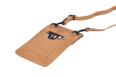 Genuine leather phone crossbody bag Colours Available (washed out look) | Travel, Sling, Festival, Holiday | RFID protection