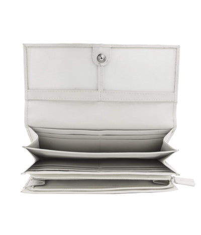 Genuine Leather Long Wallet for Women with Multiple Card Slots, Phone Compartment, Zipper Coin Pouch and RFID