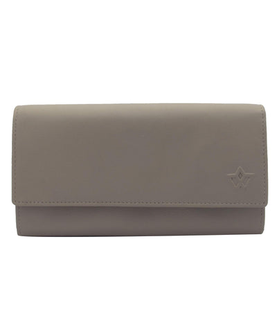 Genuine Leather Long Wallet for Women with Multiple Card Slots, Phone Compartment, Zipper Coin Pouch and RFID