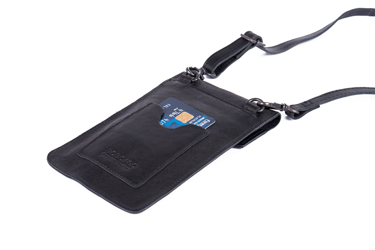 Genuine leather phone crossbody bag Colours Available (washed out look) | Travel, Sling, Festival, Holiday | RFID protection