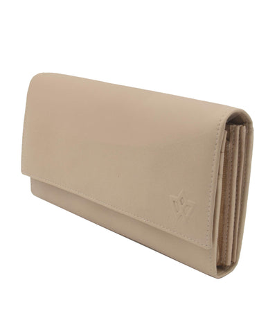 Genuine Leather Long Wallet for Women with Multiple Card Slots, Phone Compartment, Zipper Coin Pouch and RFID