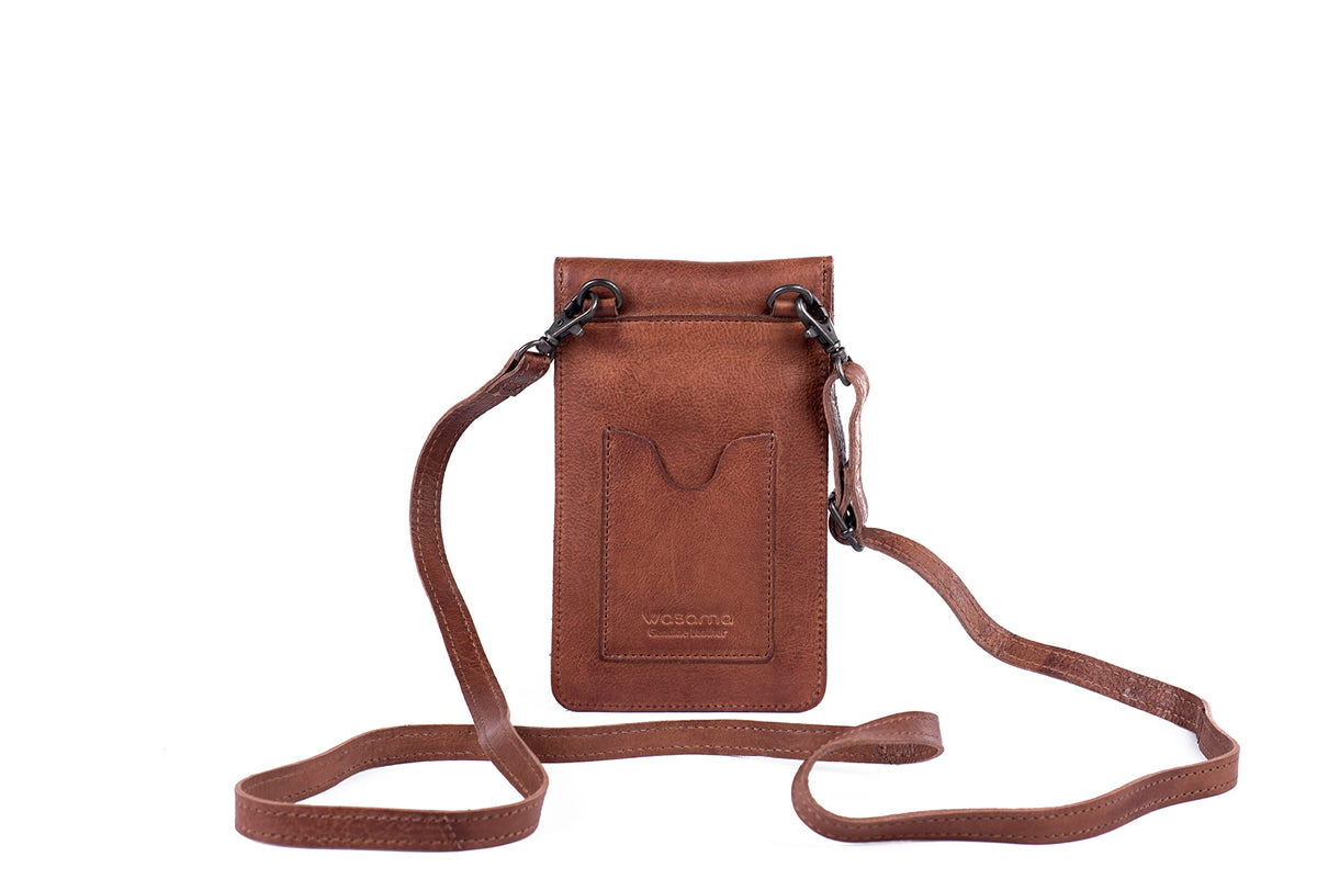 Genuine leather phone crossbody bag Colours Available (washed out look) | Travel, Sling, Festival, Holiday | RFID protection