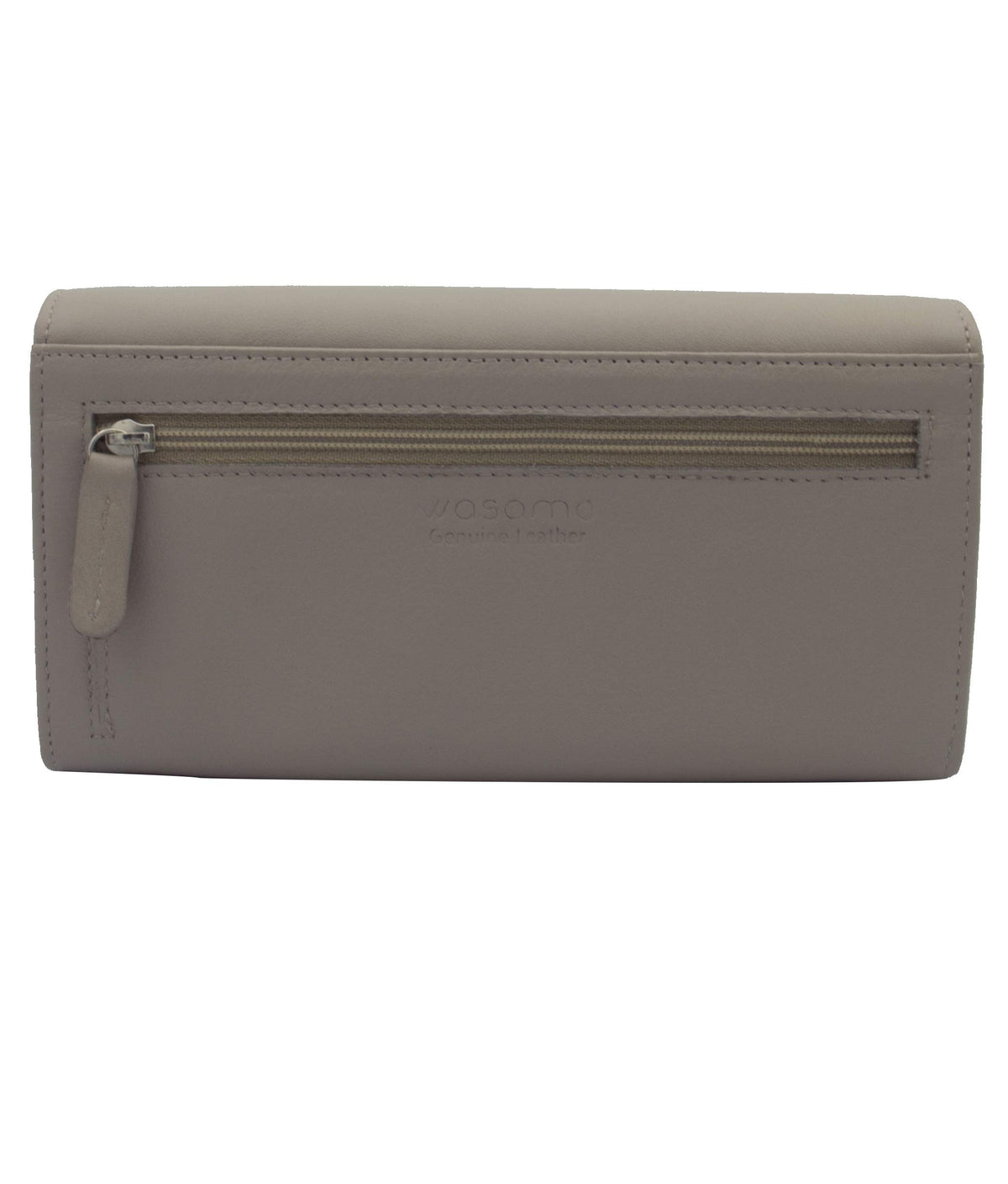 Genuine Leather Long Wallet for Women with Multiple Card Slots, Phone Compartment, Zipper Coin Pouch and RFID