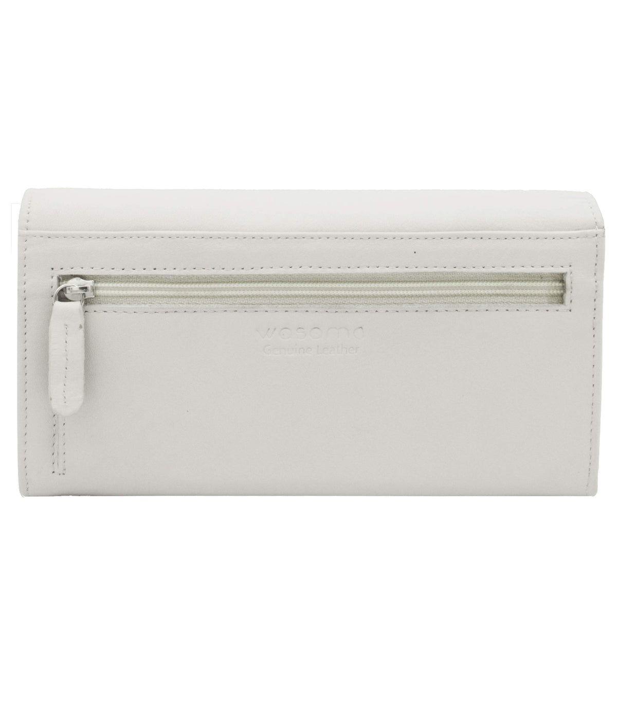 Genuine Leather Long Wallet for Women with Multiple Card Slots, Phone Compartment, Zipper Coin Pouch and RFID