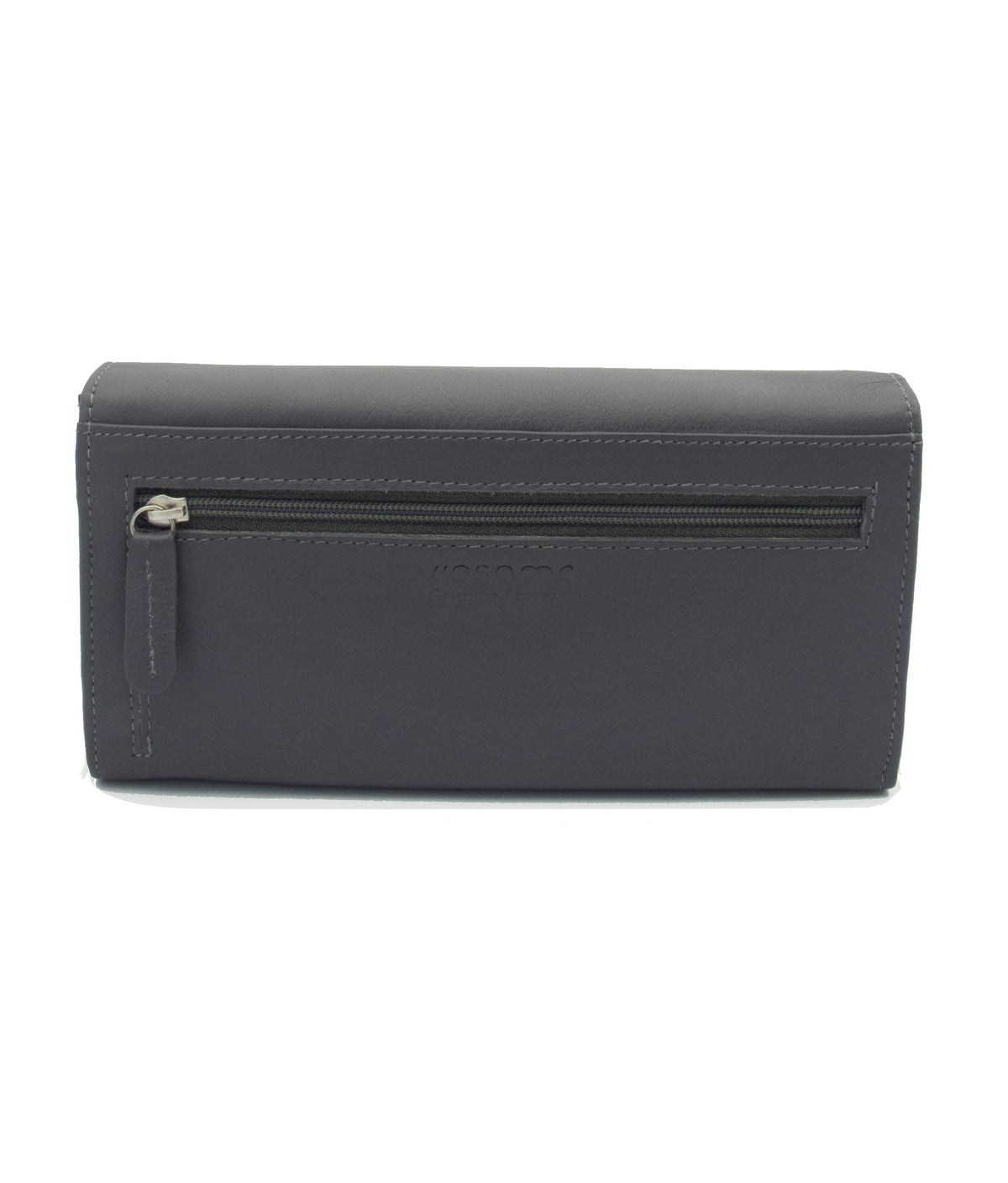 Genuine Leather Long Wallet for Women with Multiple Card Slots, Phone Compartment, Zipper Coin Pouch and RFID