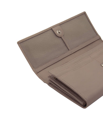 Genuine Leather Long Wallet for Women with Multiple Card Slots, Phone Compartment, Zipper Coin Pouch and RFID