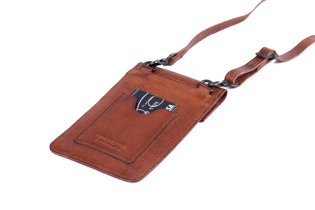 Genuine leather phone crossbody bag Colours Available (washed out look) | Travel, Sling, Festival, Holiday | RFID protection