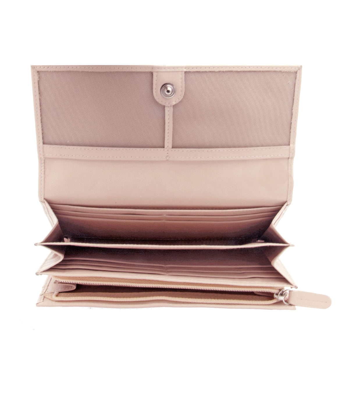 Genuine Leather Long Wallet for Women with Multiple Card Slots, Phone Compartment, Zipper Coin Pouch and RFID
