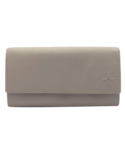 Genuine Leather Long Wallet for Women with Multiple Card Slots, Phone Compartment, Zipper Coin Pouch and RFID