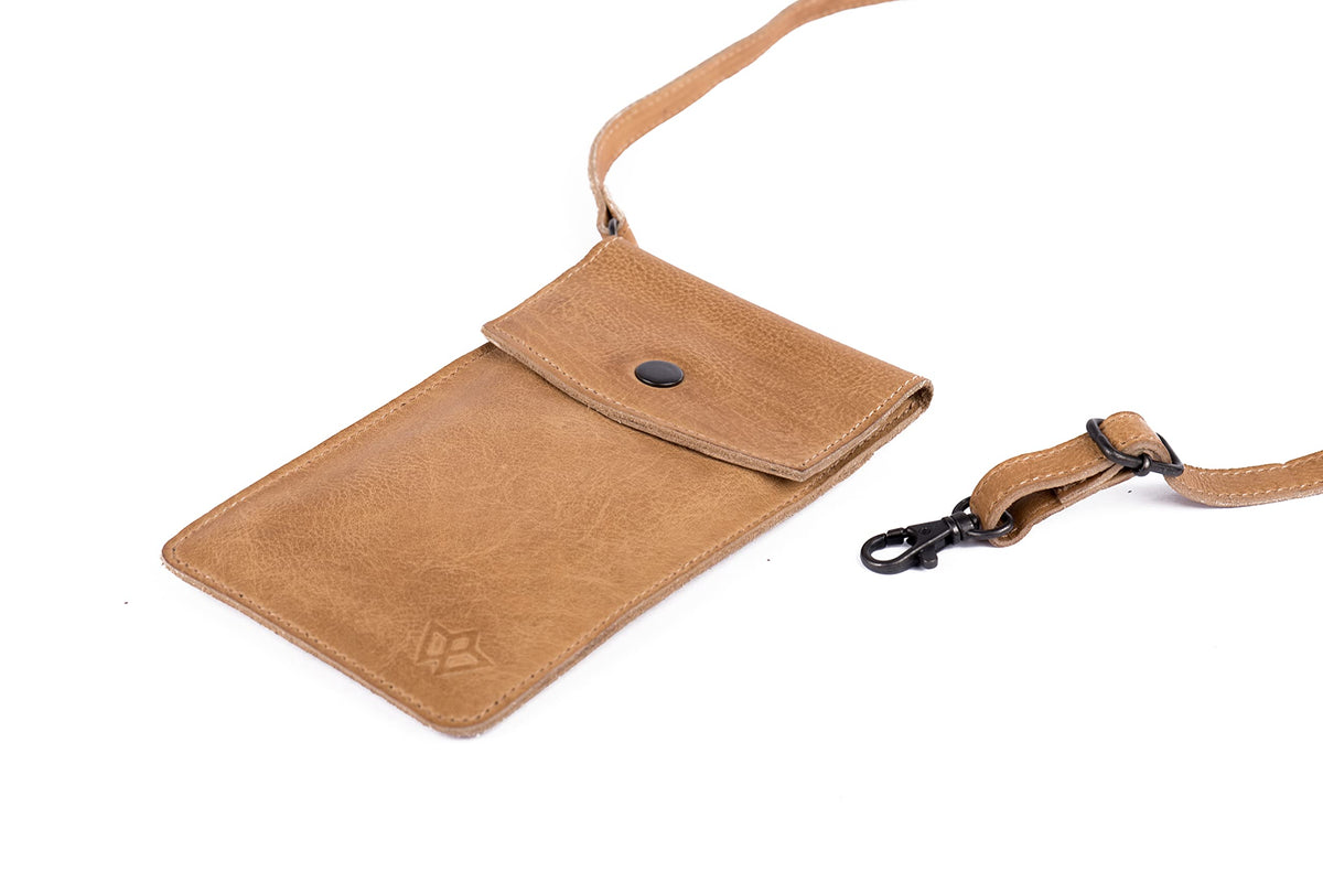 Genuine leather phone crossbody bag Colours Available (washed out look) | Travel, Sling, Festival, Holiday | RFID protection
