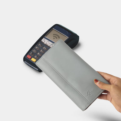 Genuine Leather Long Wallet for Women with Multiple Card Slots, Phone Compartment, Zipper Coin Pouch and RFID