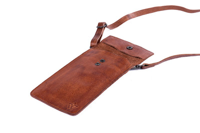 Genuine leather phone crossbody bag Colours Available (washed out look) | Travel, Sling, Festival, Holiday | RFID protection