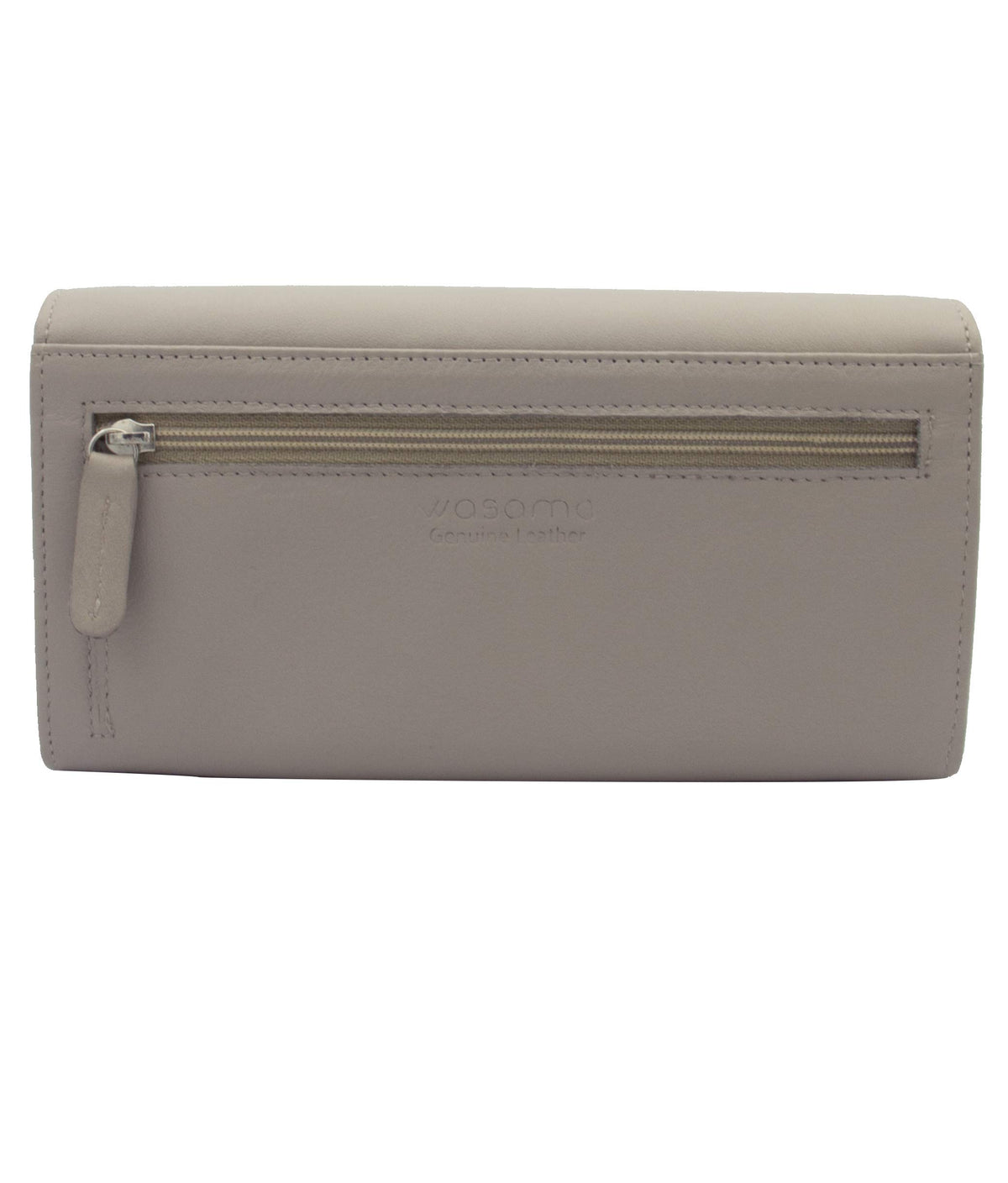 Genuine Leather Long Wallet for Women with Multiple Card Slots, Phone Compartment, Zipper Coin Pouch and RFID