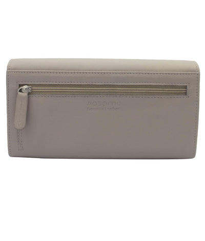 Genuine Leather Long Wallet for Women with Multiple Card Slots, Phone Compartment, Zipper Coin Pouch and RFID