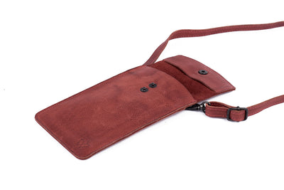 Genuine leather phone crossbody bag Colours Available (washed out look) | Travel, Sling, Festival, Holiday | RFID protection
