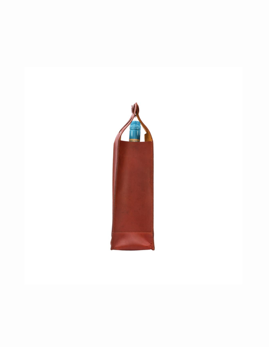 Genuine Leather Wine Bag | Wine Bottle Holder, Wine Bottle Carry Bag | Portable, Reusable Gift Case