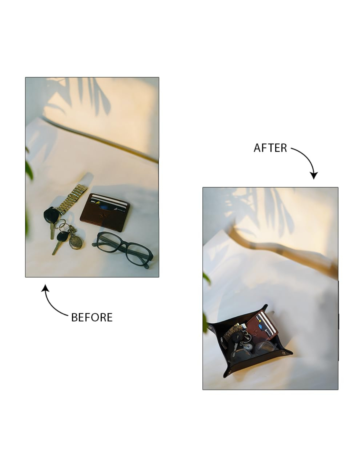 Genuine Leather Valet Tray Square