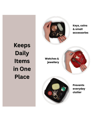 Leather Valet Tray Round