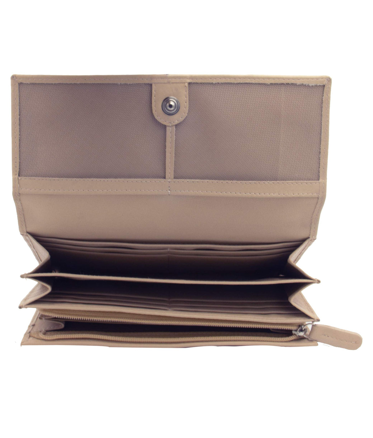 Genuine Leather Long Wallet for Women with Multiple Card Slots, Phone Compartment, Zipper Coin Pouch and RFID