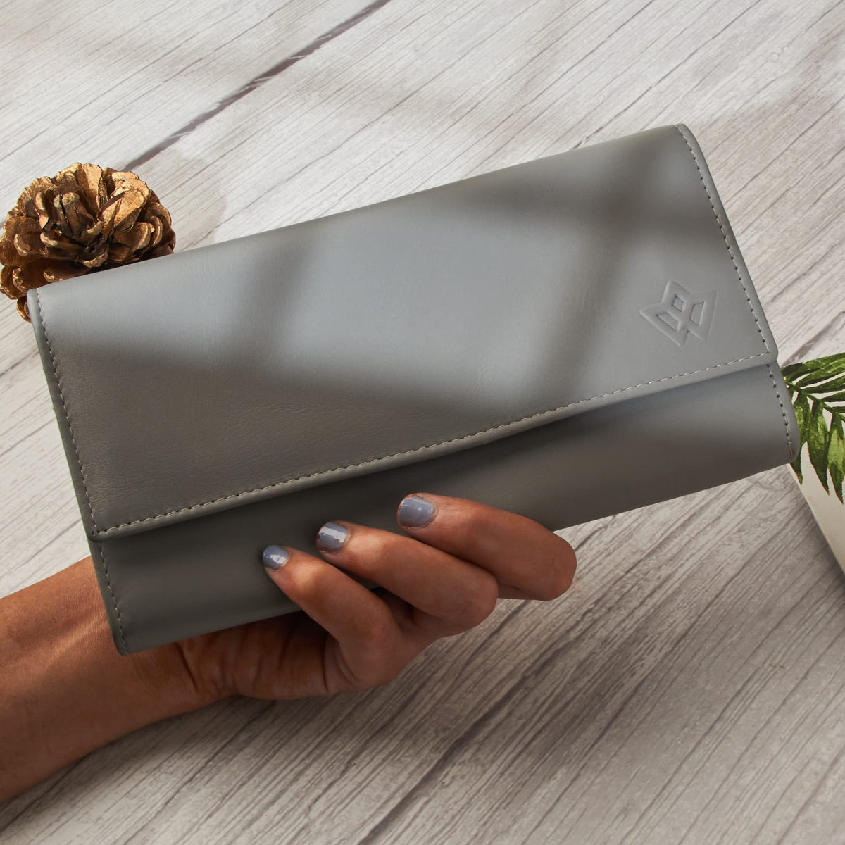 Genuine Leather Long Wallet for Women with Multiple Card Slots, Phone Compartment, Zipper Coin Pouch and RFID