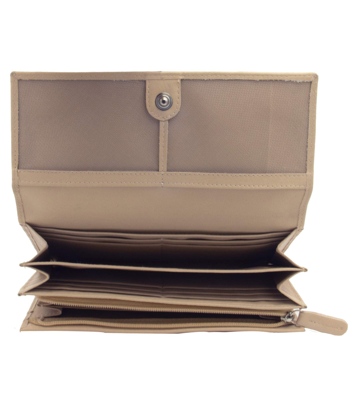 Genuine Leather Long Wallet for Women with Multiple Card Slots, Phone Compartment, Zipper Coin Pouch and RFID