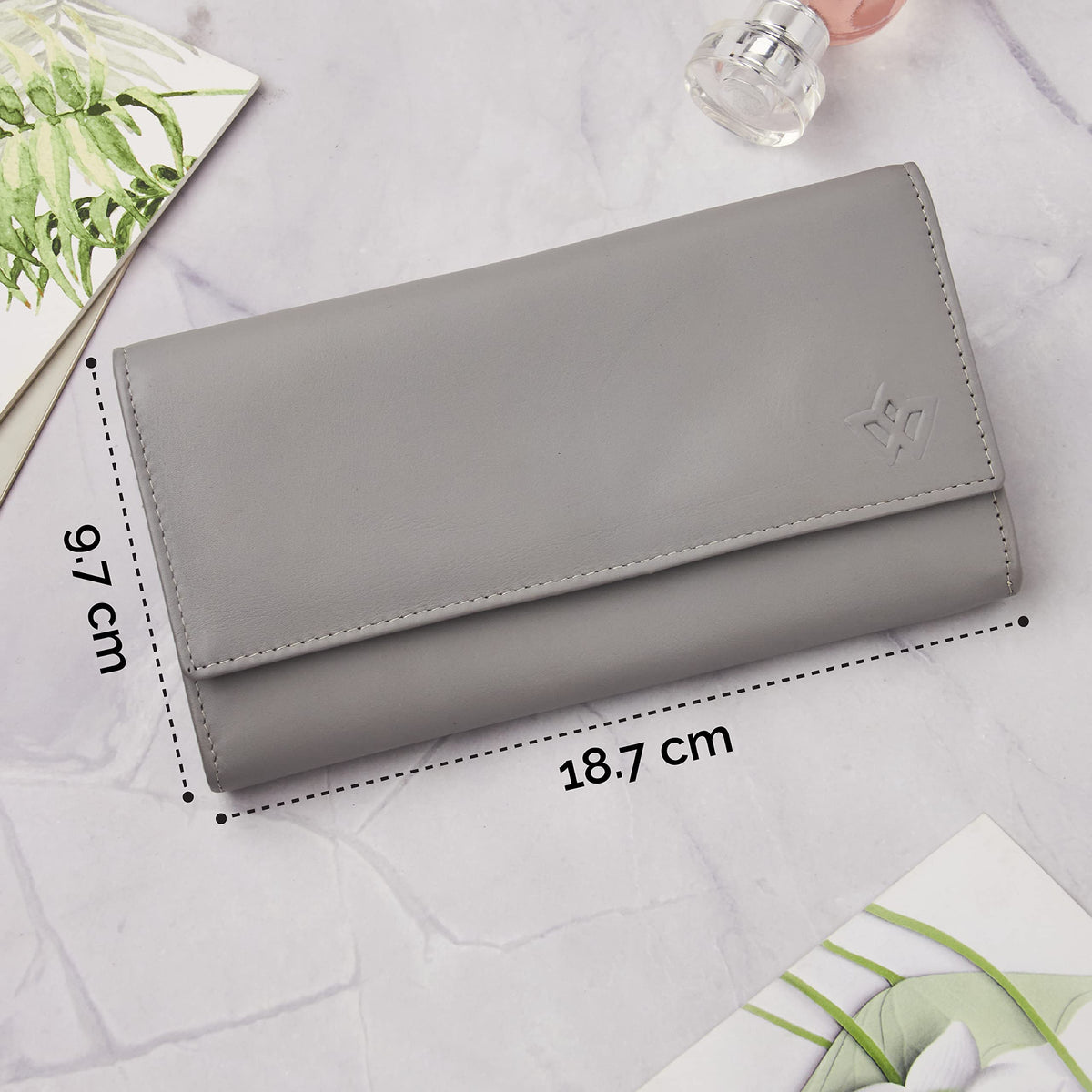Genuine Leather Long Wallet for Women with Multiple Card Slots, Phone Compartment, Zipper Coin Pouch and RFID