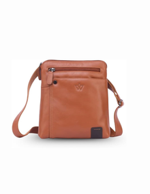 Genuine Leather Crossbody Bag | Soft Shoulder Handbag with Adjustable Strap and Multiple Compartments | (Brown)