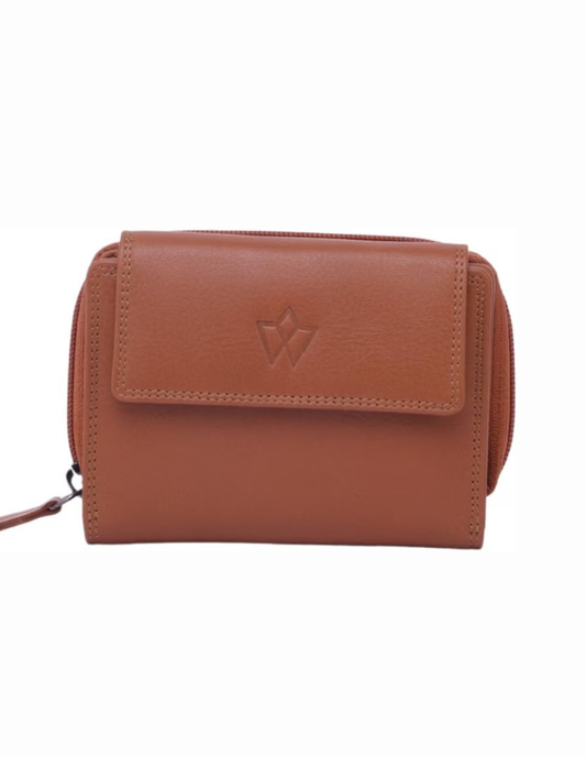 Genuine Leather Purses for Women, Real Leather RFID Protection Small Purse Wallet with Card and Zip Coin Pockets