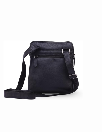 Genuine Leather Crossbody Bag | Soft Shoulder Handbag with Adjustable Strap and Multiple Compartments | (Brown)