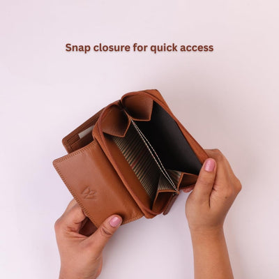 Genuine Leather Purses for Women, Real Leather RFID Protection Small Purse Wallet with Card and Zip Coin Pockets