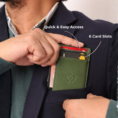 Genuine Leather Card Holder | Slim & Minimalist Wallet with 7 Slot Design