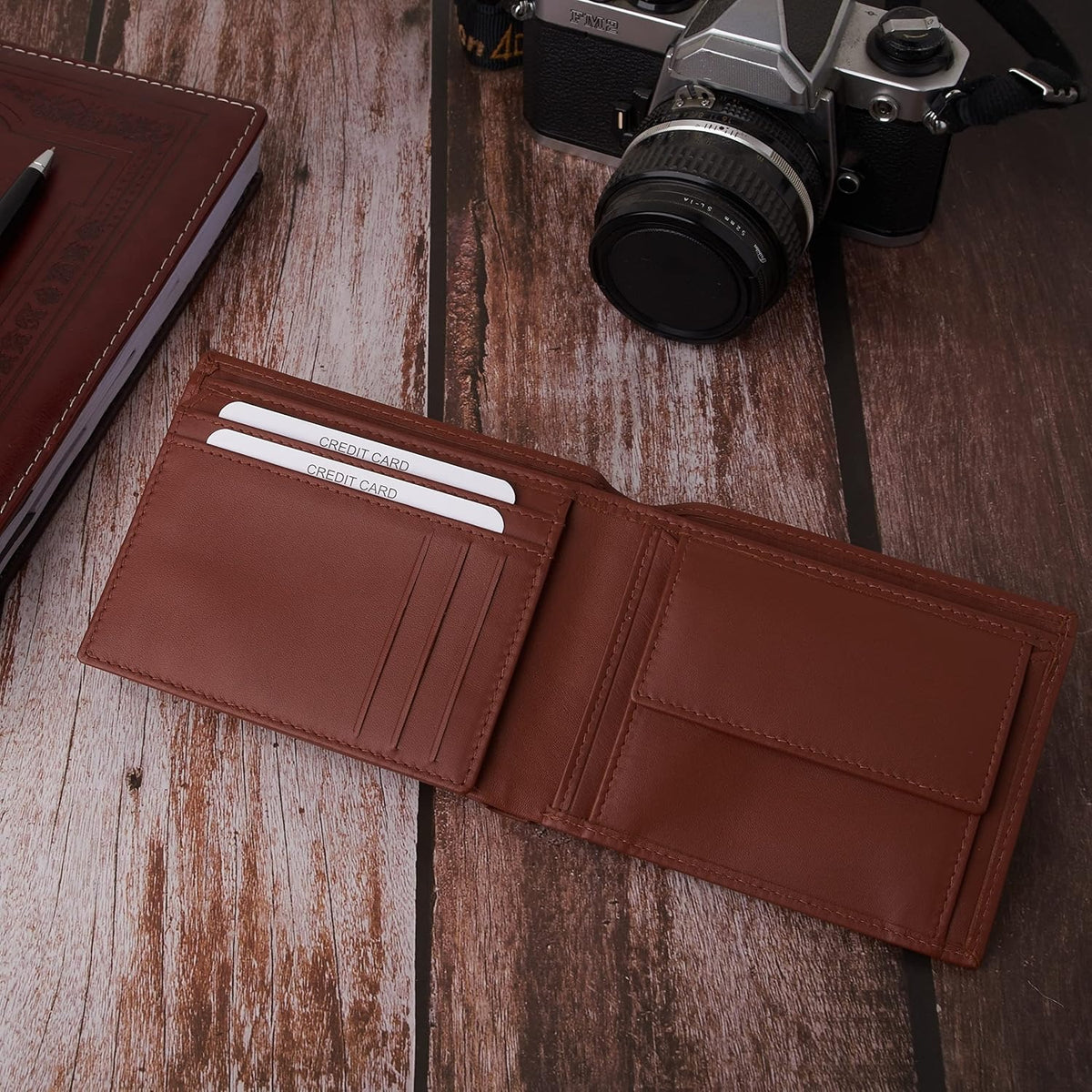 Genuine Napa Soft Leather Wallet for Men Black | Classic bi-fold Style, Multiple Card Slots, Durable | RFID Protection | The Classic