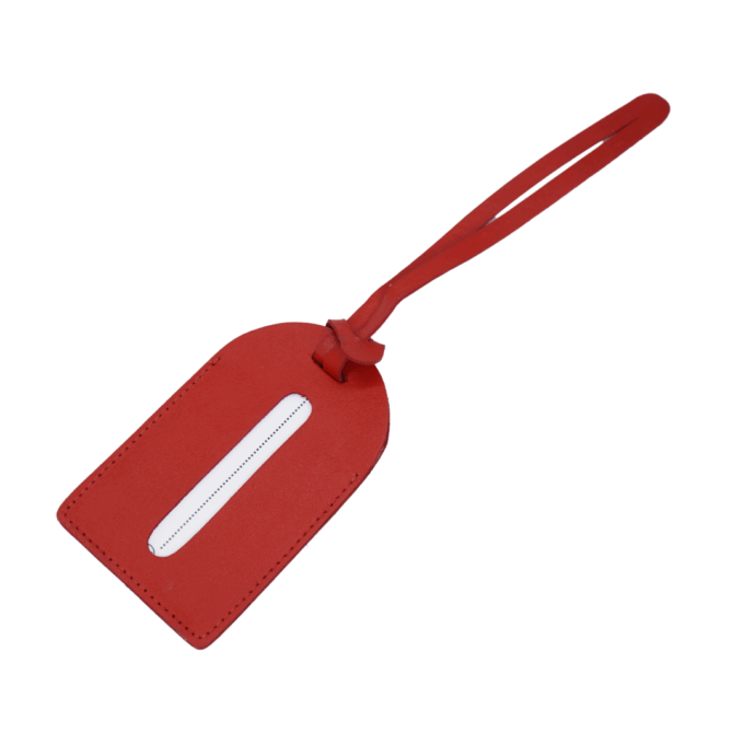 Leather Luggage Tag | Crimson Flame