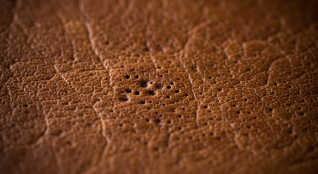 porosity of real leather vs fake leather
