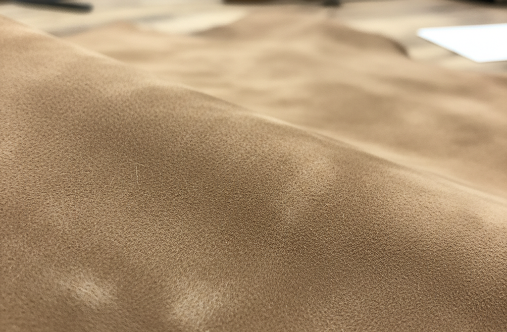 Nubuck leather among different types of leather