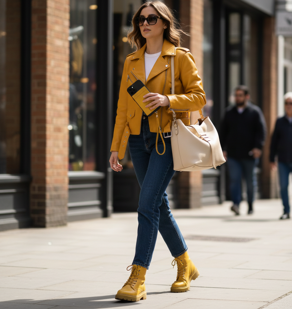 Yellow among leather colors as a Bold Yet Balanced Accent 