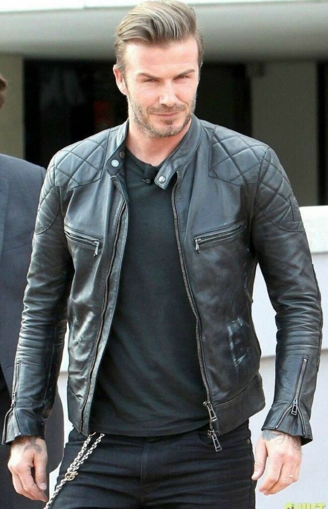 David Beckham in Classic Leather Jacket Revival