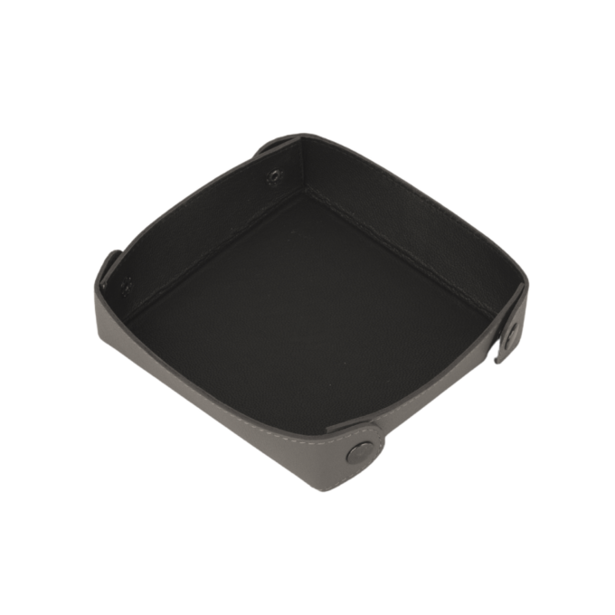 Leather valet Tray by Wasama (Gray-Black)