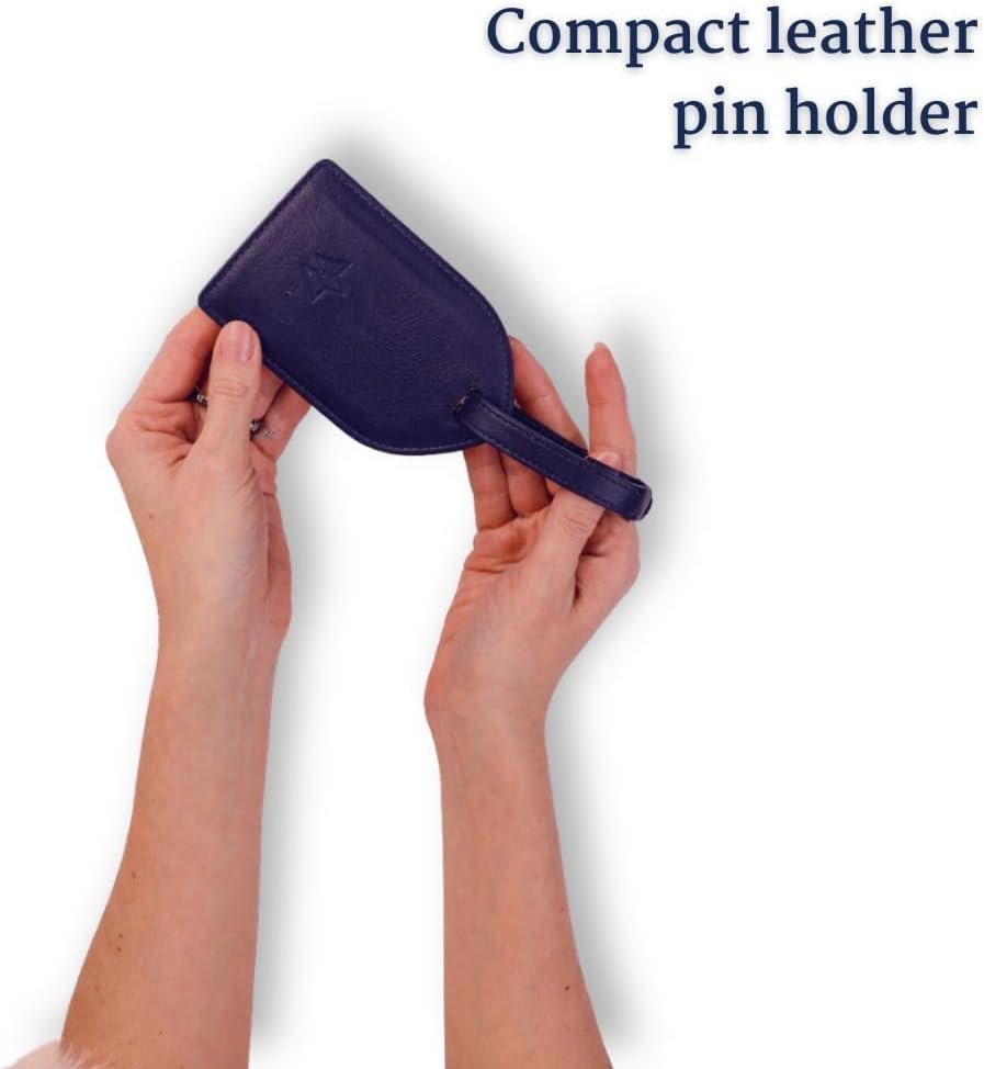 Genuine Leather Golf Score Card and Tee Holder Gift Set (Blue) - Image 7