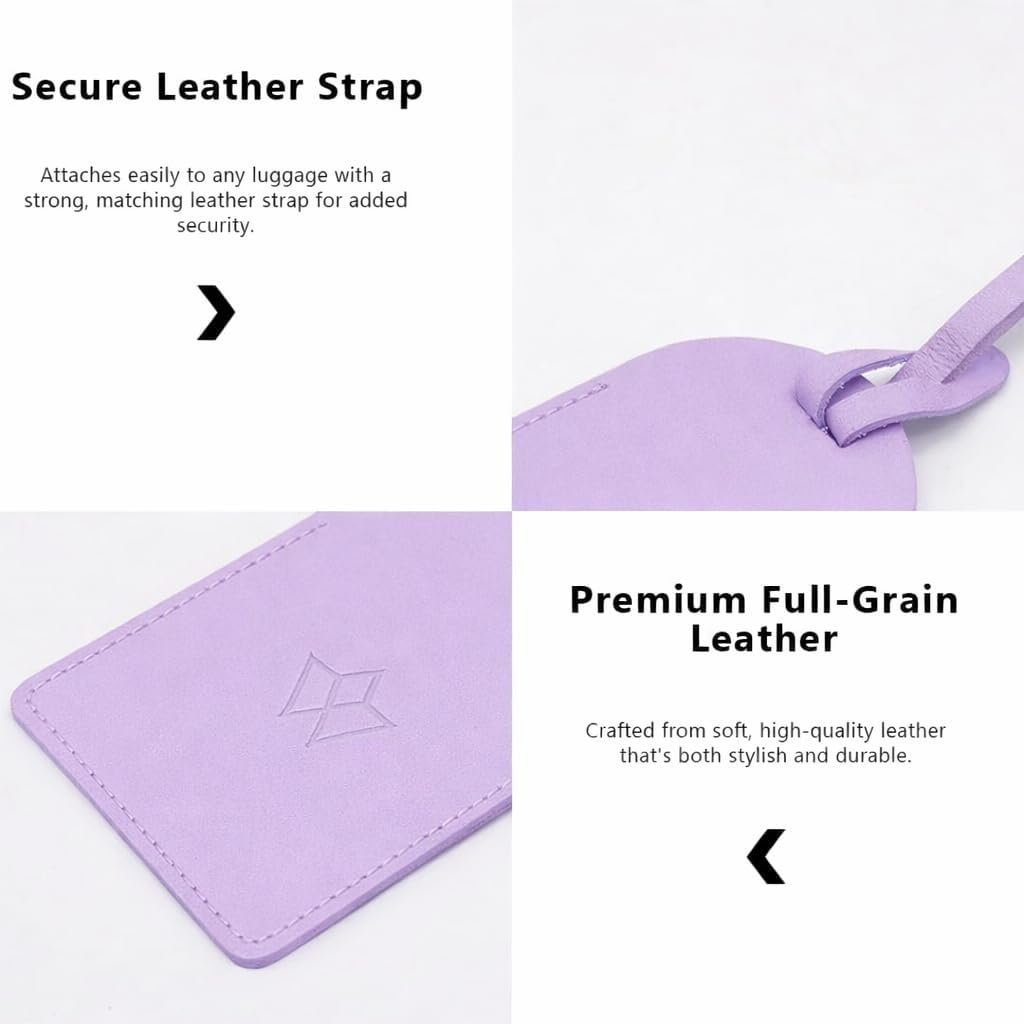 Leather Luggage Tag | Lavender - Image 7