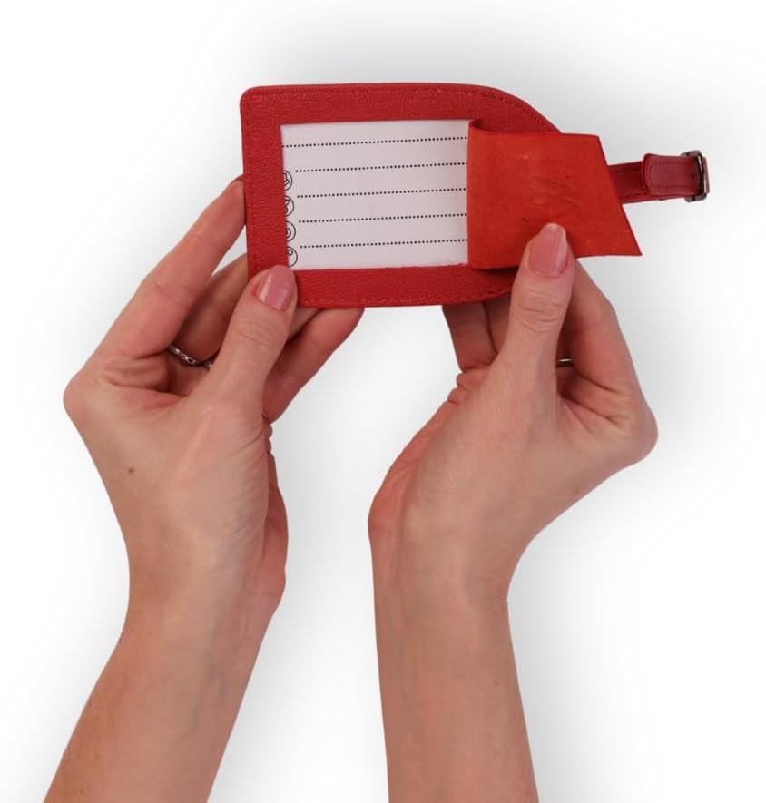 Genuine Leather Golf Score Card and Tee Holder Gift Set (Red) - Image 5