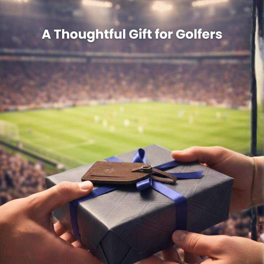 Genuine Leather Golf Score Card and Tee Holder Gift Set (Blue) - Image 8