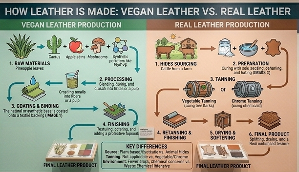 Vegan leather vs real leather