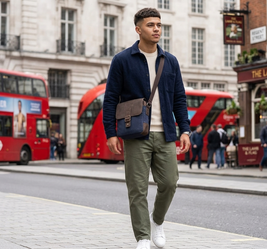 leather canvas messenger bag