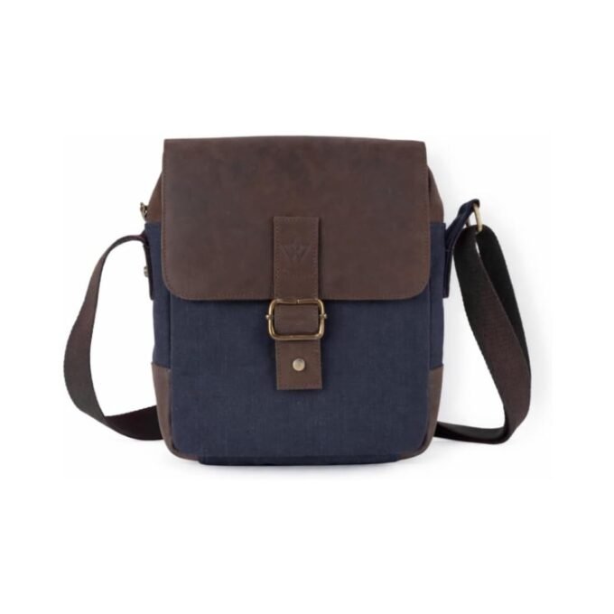 Classic Canvas & Leather Messenger Bag for Men